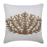 Gold Coral Hunt - Ivory Cotton Linen Decorative Euro Sham