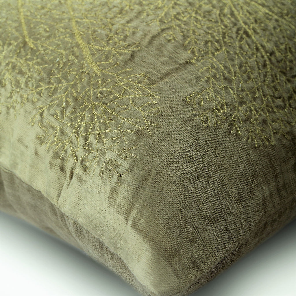 Gold Curiosity - Sage Green Velvet Decorative Euro Sham
