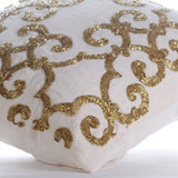 Gold Encrusted - Gold Cotton Linen Decorative Euro Sham