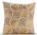 Gold Ginko Leaves Pillow Cover
