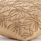 Gold Jardin - Gold Taffeta Throw Pillow Cover