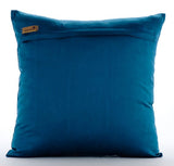Gold Lotus Dreams - Teal Blue Taffeta Throw Pillow Cover