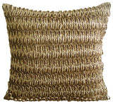Gold Of The Gods - Metallic Gold Faux Leather Throw Pillow Cover