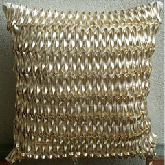 Gold Of The Gods - Metallic Gold Faux Leather Decorative Euro Sham