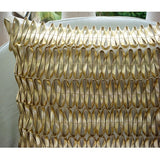 Gold Of The Gods - Metallic Gold Faux Leather Throw Pillow Cover
