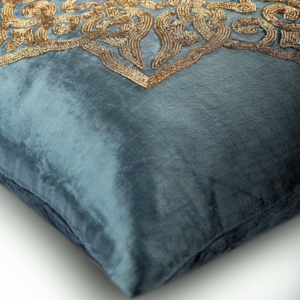 Gold Plated - Silver Velvet Throw Pillow Cover