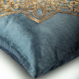 Gold Plated - Silver Velvet Throw Pillow Cover