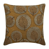 Gold Round Leaves - Gold Silk Decorative Euro Sham