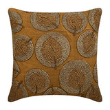 Gold Round Leaves - Gold Silk Decorative Euro Sham