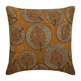 Gold Round Leaves Pillow Cover