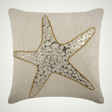 Gold Leather Applique Embroidery Pillows