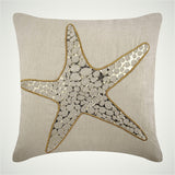 Gold Scaly Starfish Pillow Cover