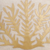 Gold Sea Weeds - Natural Beige Cotton Linen Decorative Euro Sham