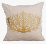 Gold Leather Applique Embroidery Pillows