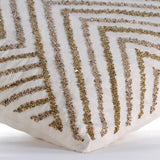 Gold Silver Tinsel - Ivory Cotton Linen Decorative Euro Sham