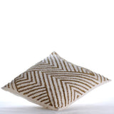 Gold Silver Tinsel - Ivory Cotton Linen Throw Pillow Cover