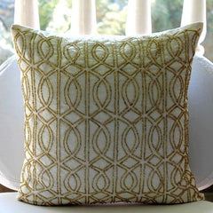Gold Taj - Ivory Art Silk Decorative Euro Sham