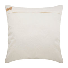 Golden Divide - Ivory Cotton Linen Throw Pillow Cover