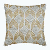 Golden Rain Beaded Throw Pillow Cover