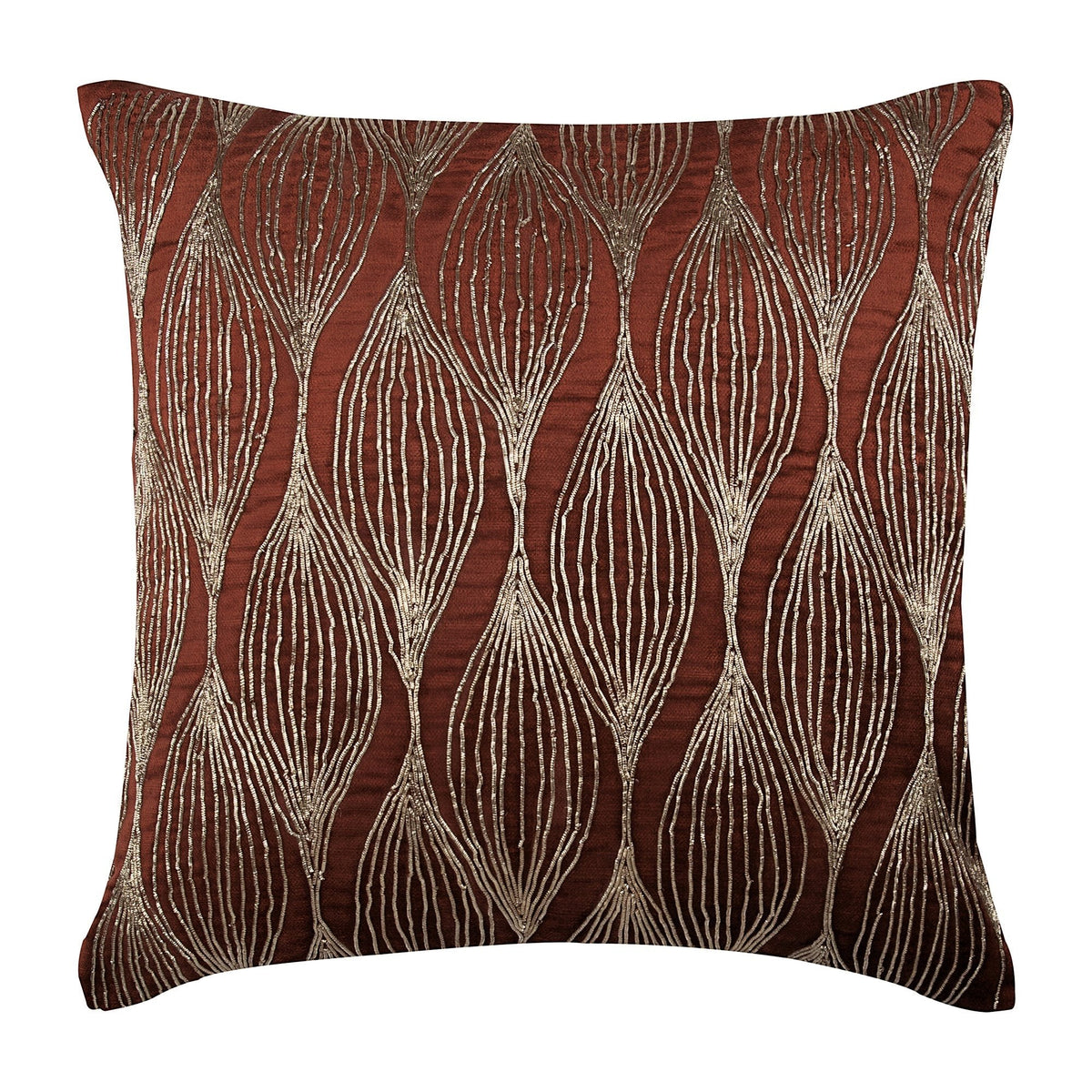 Golden Sitar - Rust Velvet Decorative Euro Sham
