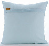 Goldilocks - Light Blue Cotton Linen Throw Pillow Cover