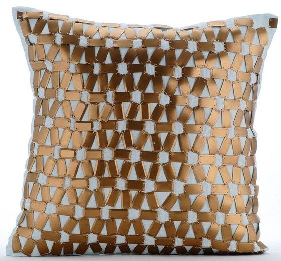 Goldilocks - Light Blue Cotton Linen Decorative Euro Sham