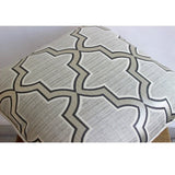 Gray Trellis - Gray Cotton Blend Throw Pillow Cover