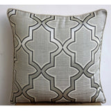 Gray Trellis - Gray Cotton Blend Throw Pillow Cover