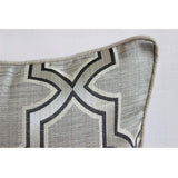 Gray Trellis - Gray Cotton Blend Throw Pillow Cover