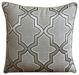 Gray Trellis - Gray Cotton Blend Decorative Euro Sham