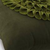 Green Dahlia - Green Suede Decorative Euro Sham