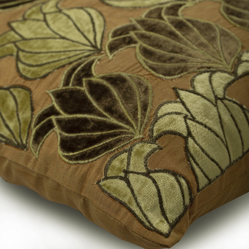 Green Lotus Applique Decorative Euro Sham