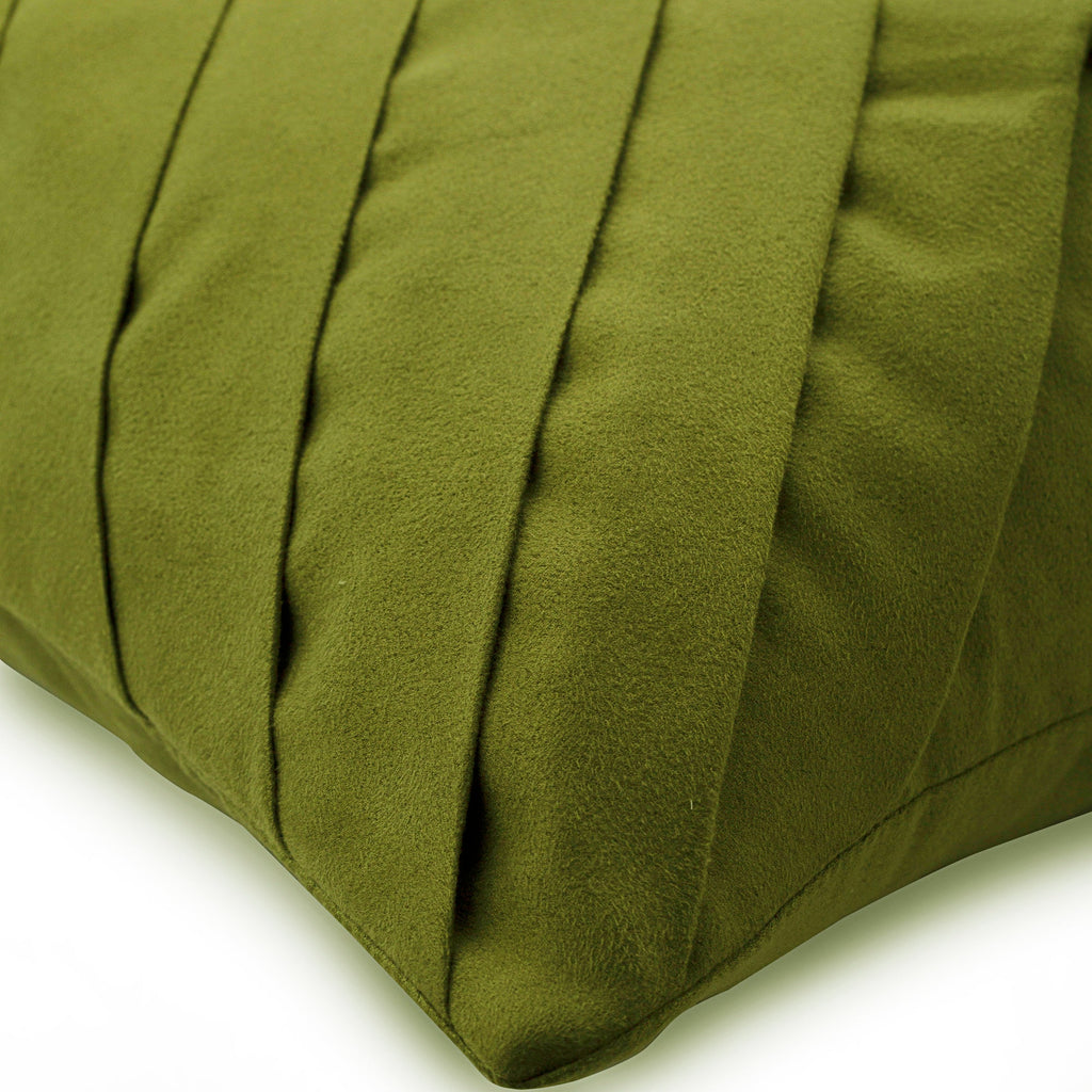 Green No Limits No Lines - Green Suede Throw Pillow Cover