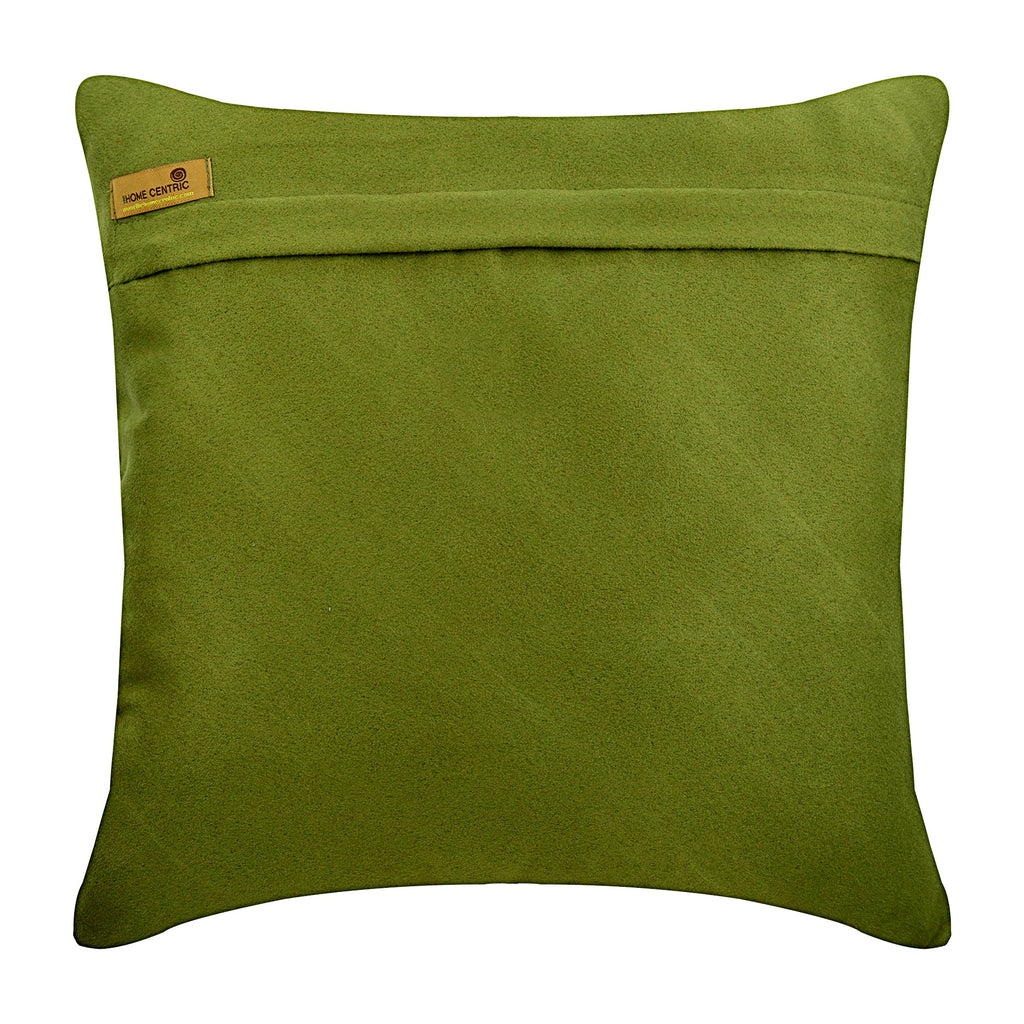 Green No Limits No Lines - Green Suede Throw Pillow Cover