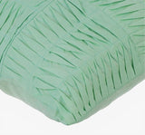 Green Pintuck Blocks - Pastel Green Cotton Linen Throw Pillow Cover