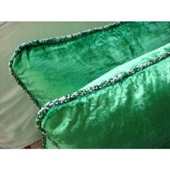 Green Shimmer - Emerald Green Velvet Decorative Euro Sham