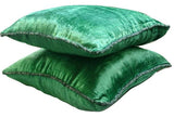 Olive Shimmer - Olive Green Velvet Decorative Euro Sham