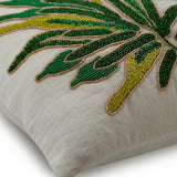 Green Shrub - Green Linen Throw Pillow Cover