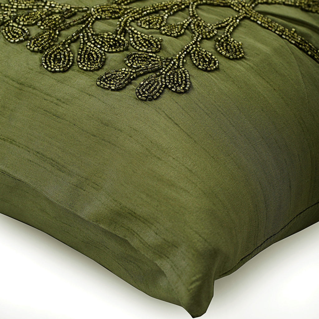 Green Tree Silk Decorative Euro Sham