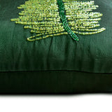 Green Tea - Art Silk Dull Green Decorative Lumbar Pillow Cover