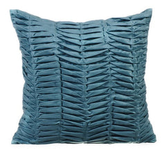 Grey Blue Wind Folds Pillow Cover