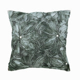 Grey Floral Robe Silk Throw Pillow Cover