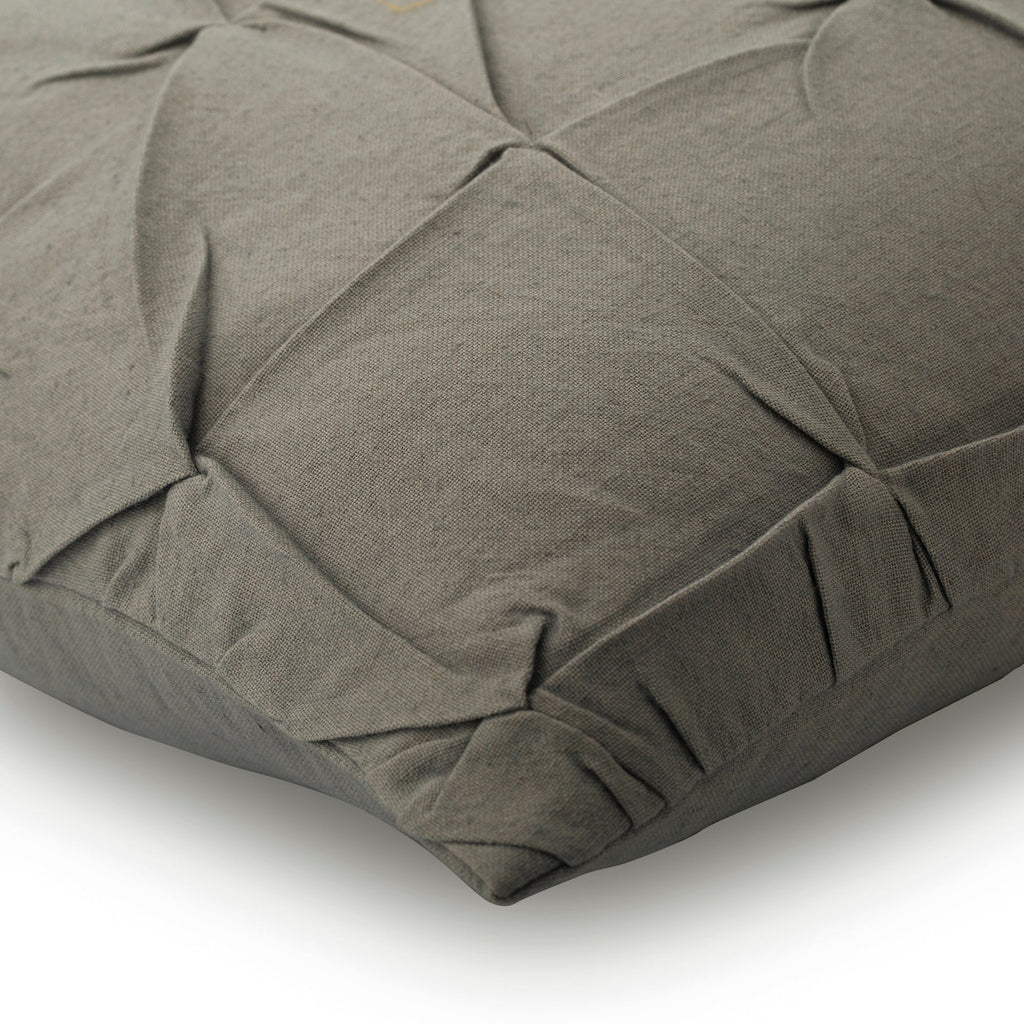 Green Eyed - Green Cotton Linen Throw Pillow Cover