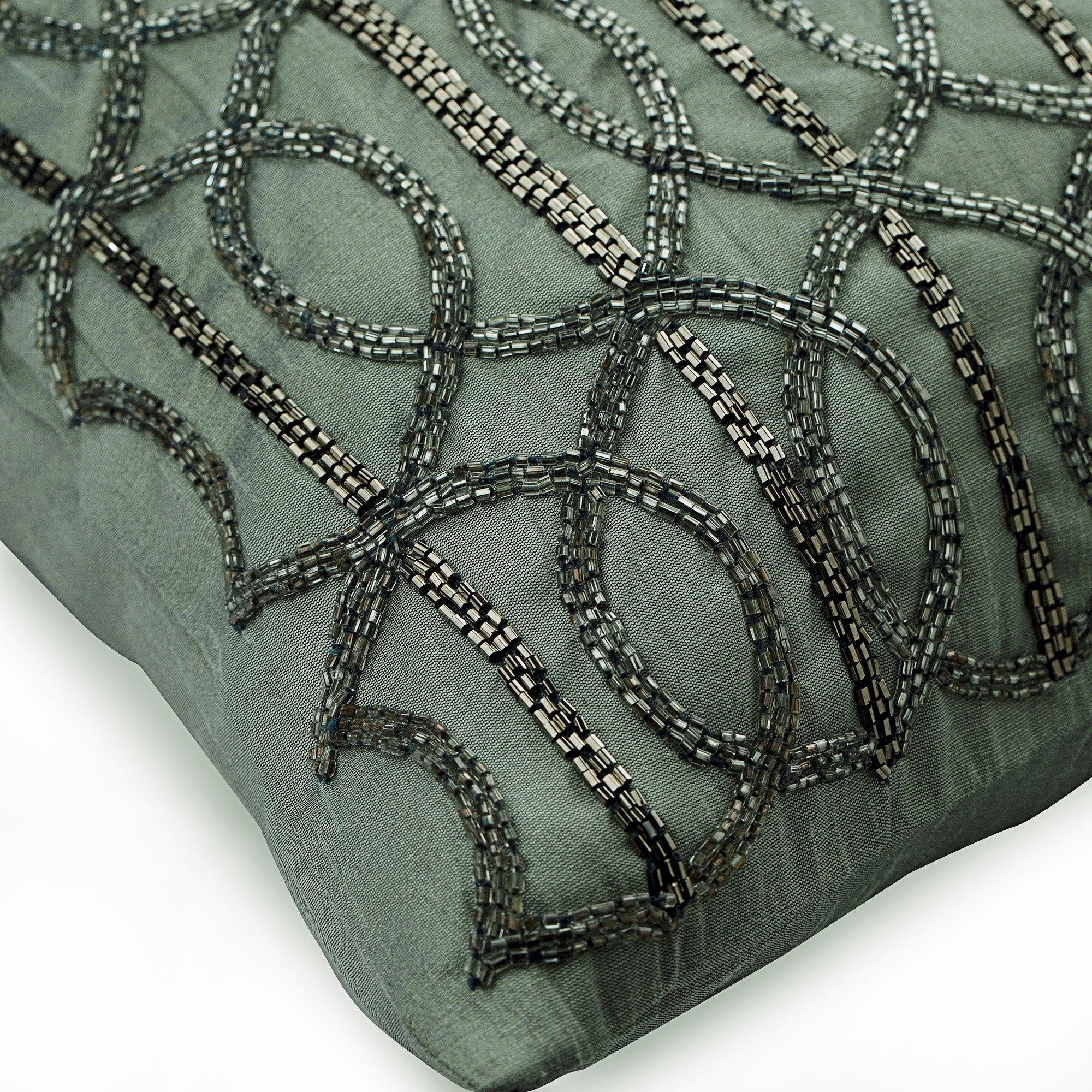 Grey N Silver Lattice Throw Pillow Cover