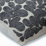 Grey Scattered Floral - Silver Cotton Linen Decorative Euro Sham