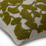 Hikaru - Green Silk Throw Pillow Cover