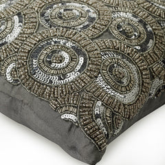 Honestly Silver - Silver Silk Throw Pillow Cover