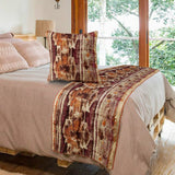 Ikat Splash - Cotton Printed Pink & Orange Decorative Bed Runner and Cushion Cover