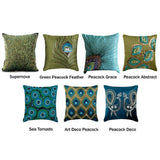 Peacock Feather Throw Pillow Covers