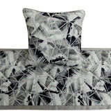 Grey Angular Decorative Bed Runner and Cushion Cover